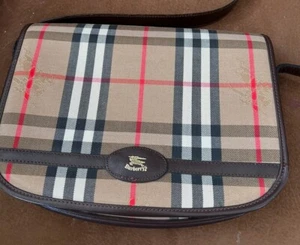 Burberry Vintage Mid 80er Schultertasche Nova Check Shadow Horse, braun Leder - Bild 1 von 11