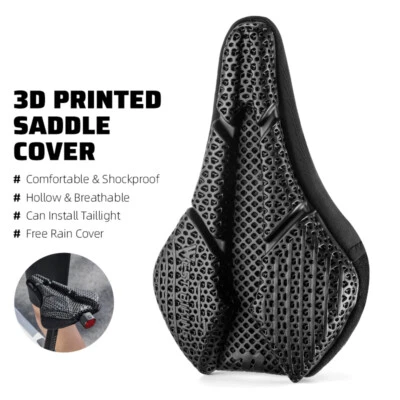 WEST BIKING 3D Printed Saddle Cover Hollow Comfortable Cushion Cover Shorkproof - Image 1 of 4