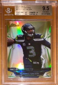 Pop 2! 2014 Russell Wilson TOPPS FINEST GOLD REFRACTOR #25 /75 BGS 9.5, 10 prizm - Picture 1 of 12