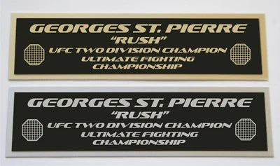 Georges St. Pierre GSP UFC placa de identificación para guantes MMA firmados estuche fotográfico  Foto 1 de 2