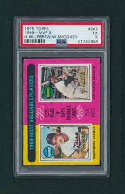 1975 Topps 1969 MVPs Harmon Killebrew Willie McCovey #207 PSA 5 EX NEW QR LABEL - Image 1 of 2