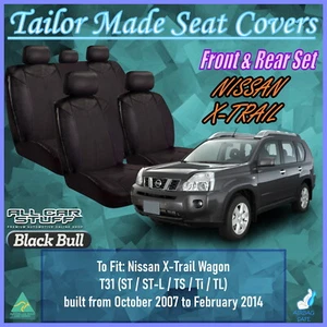 Front & Rear Leather Look Seat Covers for Nissan X-Trail T31: 10/2007 to 02/2014 - Picture 1 of 12