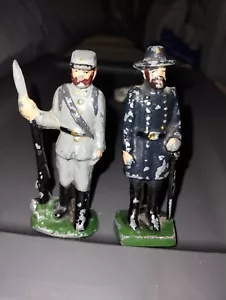 2# Vintage Rare Solid Aluminum Civil War Soldiers Book Ends - Picture 1 of 6