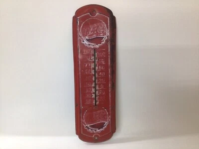 Termômetro antigo antigo Pepsi Cola placa de metal estanho 27 polegadas X 8 polegadas leitura descritiva. - Imagem 1 de 3