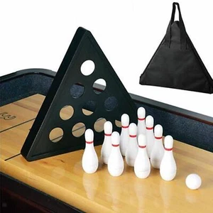 Tabletop Shuffleboard Bowling Pins Set with Bag for Game Children Boys Girls - Picture 1 of 5