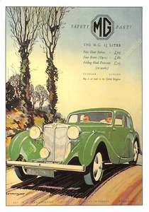 Postcard reproduction publicité Automobile MG - Picture 1 of 2