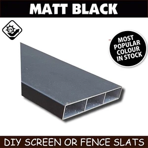 Matt Black Aluminium Slat Screen Fence 100 x 16mm UV Fencing Gate Home Outdoor - Picture 1 of 12
