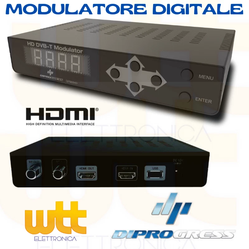 MODULATORE DIGITALE TERRESTRE SKY RF TV HDMI USCITA LOOP FULL HD 1080i/P - Immagine 1 di 4