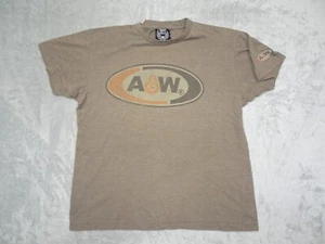 T-shirt promozionale Junk Food Trademark A&W Root Beer logo classico marrone medio - Foto 1 di 10