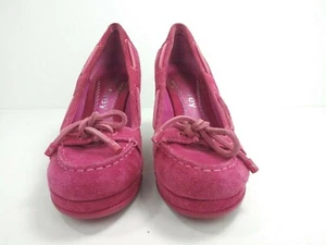 Sperry Top Sider Jeffrey Womens Suede Wedge Heels Magenta Pink Size 7 M - Picture 1 of 4