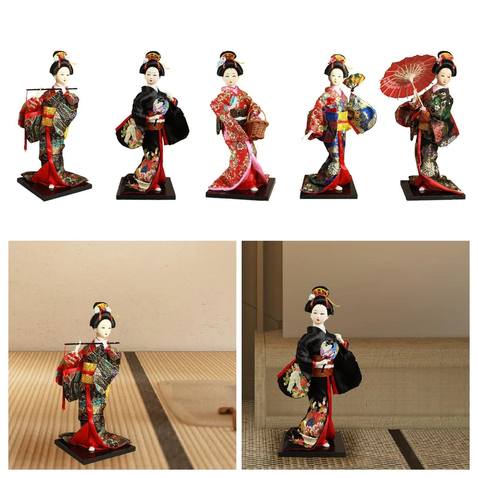 Japanische Geisha Kimono Puppe, asiatische  Figur, 30,5 cm, Folk ethnische - Bild 1 von 1