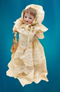 Antique Bisque Germany Sonneberger Muller 9" Doll Rare SP 23, Victorian Gown - Picture 1 of 19