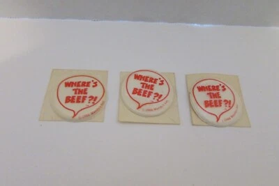 Lote De 3 Tiras De Pegatinas Raras De Colección 1984 Wendy's Where's the Beef Scrapbooking Foto 1 de 3