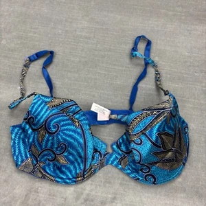Victoria's Secret Damen Bügel-BH blau Blumen Ranken Rückenverschluss Größe 34C - Bild 1 von 6