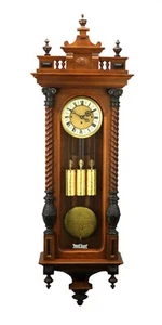 German Gustav Becker 3 Weight Grand Sonnerie Strike Vienna Regulator Wall Clock - Picture 1 of 14