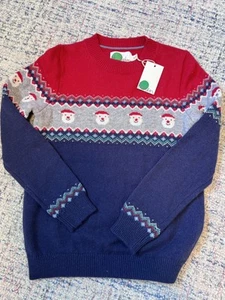 Mini Boden Christmas Festive Santa Sweater Fair Isle Knit NWT New 8-9 - Picture 1 of 2