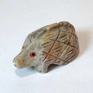 Hedgehog Carving Carved Mini 1.5" Sculpture Figurine - Picture 1 of 8