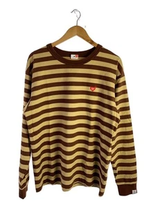 HUMAN MADE Long Sleeve T Tee XL Cotton Camel Border Used - Picture 1 of 6