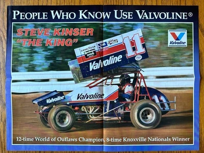 Steve Kinser El Rey Knoxville Nacionales Sprint Car Winner ¡Póster VALVOLINE! Foto 1 de 2