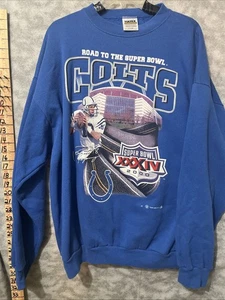 VTG 2000 Indianapolis Colts NFL Sweatshirt Payton Manning Super Bowl 34 - Picture 1 of 5