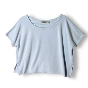 Sudadera corta Athleta Unwind talla M de gran tamaño relajada manga corta azul salón - Imagen 1 de 11
