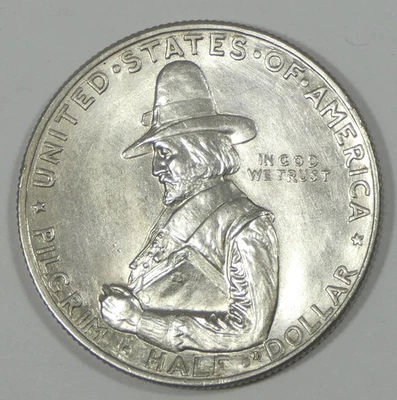 1920 Pilgrim Tercentenary Silver Commem Half Dollar BRILLIANT UNCIRCULATED - Image 1 of 4