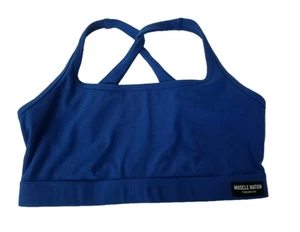 Muscle Nation Size M Women's Top, Blue, Cropped, Sleeveless - Picture 1 of 12
