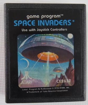 复古 1978 ATARI 2600 太空入侵者视频游戏卡带仅未经测试 — 第 1/3 张图片