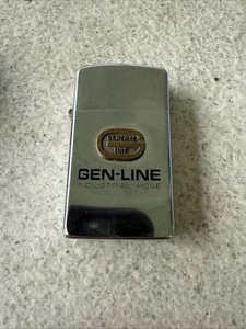 Vintage PARK Lighter Chrome Slim Flip Top Brass Emblem GENERAL TIRE Advertising - Picture 1 of 12