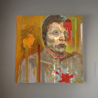 Original Oil Painting Unique Surreal Abstract Expression Portrait Art by Mikah - Image 1 of 4