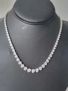 Sterling Silber 925 CZ formelle elegante Halskette 17,5" - Bild 1 von 6