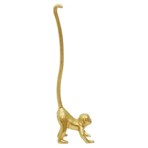 Fauna Gold Monkey Toilet Roll Holder Metal Kitchen Tissue Paper Pole Stand Base - Picture 1 of 4