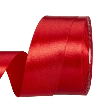 1 1/2 Inch Red Solid Satin Ribbon, 50 Yards Craft Fabric Ribbon for Gift Wrap... - Image 1 of 4
