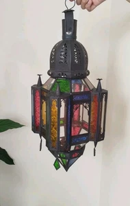 [NEW] Hand-Made, Authentic Moroccan Multi-Colouered Stained Glass Ceilling Lamp. - Picture 1 of 10
