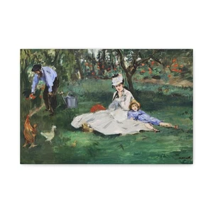 The Monet Family in Their Garden at Argenteuil by Edouard Manet - Canvas Print - Picture 1 of 16