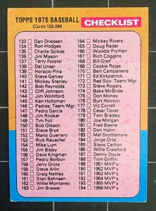 Topps #257 1975 • LISTA DE VERIFICACIÓN (sin marcar) • (B) - Imagen 1 de 2
