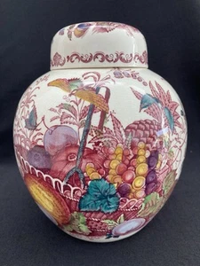 Mason’s Large Ironstone “Fruit Basket” Ginger Jar C. 1950 - Picture 1 of 12
