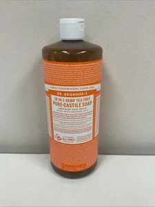 Dr. Bronner's Pure Castile Hemp Tea Tree Soap 32oz 18 in 1 Made w Organic Oils - Picture 1 of 7