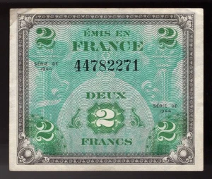 1944 Francia Segunda Guerra Mundial moneda militar aliada, 2 francos.  Pic# 114 - Imagen 1 de 2