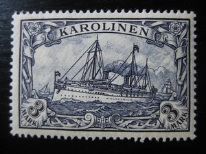 KAROLINEN DEUTSCHE KOLONIE Mi. #18 postfrische Kaiser Yacht Briefmarke! - Bild 1 von 2