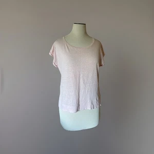 Camisa cuadrada POINT SUR J CREW rosa rubor pálido 100 % lino tejido puño enrollado M - Imagen 1 de 14