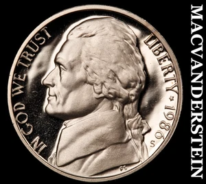1986-S Jefferson Nickel - Choice Gem Proof  Lustrous  No Reserve  #G54 - Picture 1 of 2