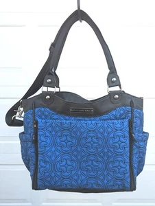 Petunia Pickle Bottom Diaper Bag Carryall City Westminster Stop Blue Embroidered - Picture 1 of 12
