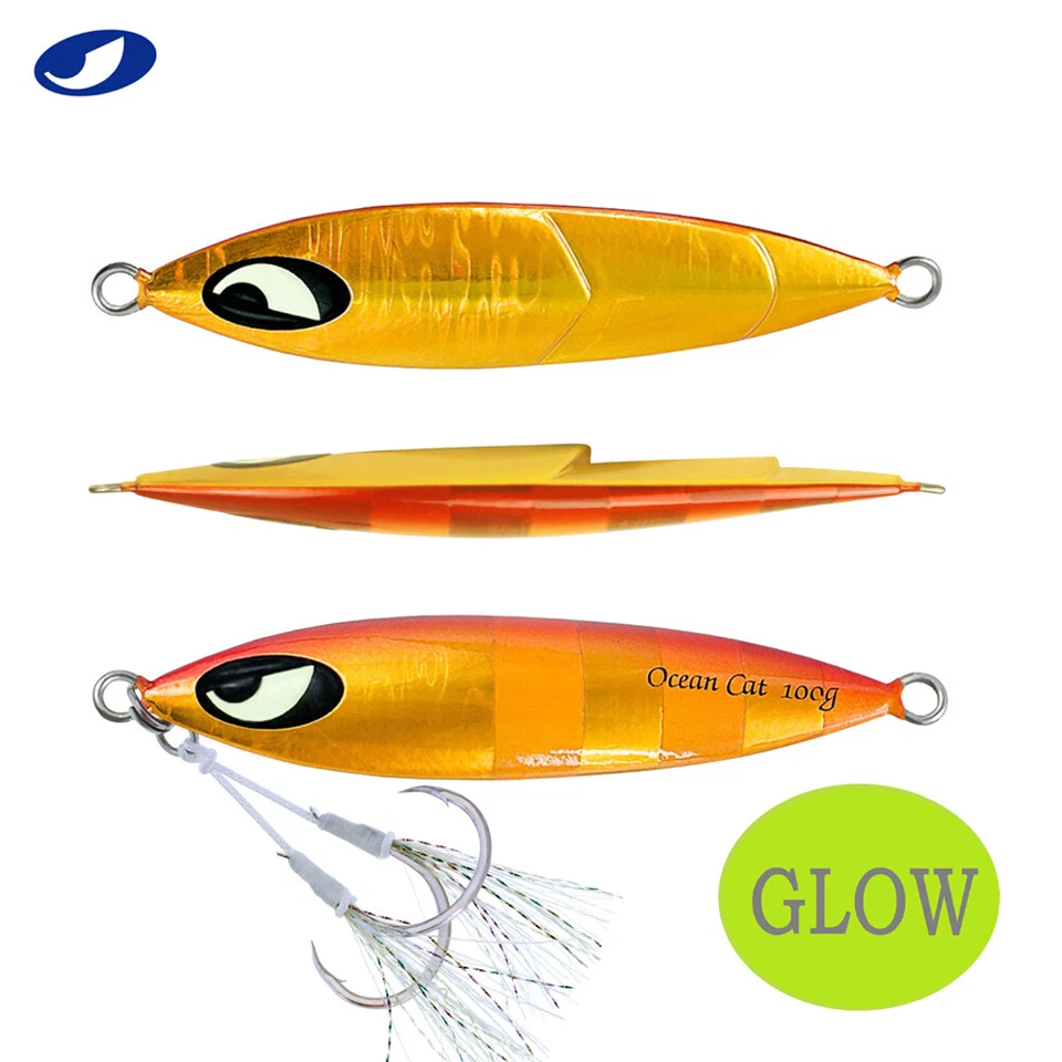 Джиги для медленной подачи плоские приспособления для падения вертикальные джиги для ловли соленой воды рыболовная приманка с крючком - Изображение 1 из 4