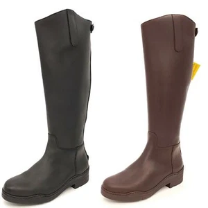 Regent Leather Calf Riding Knee Boots Zip Wide Narrow Black Brown - Picture 1 of 9
