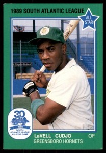 1989 Grand Slam South Atlantic League Lavell Cudjo Greensboro Hornets #34
