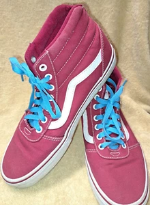 Zapatilla deportiva de skate de lona VANS para mujer talla 10 roja y blanca - Imagen 1 de 6