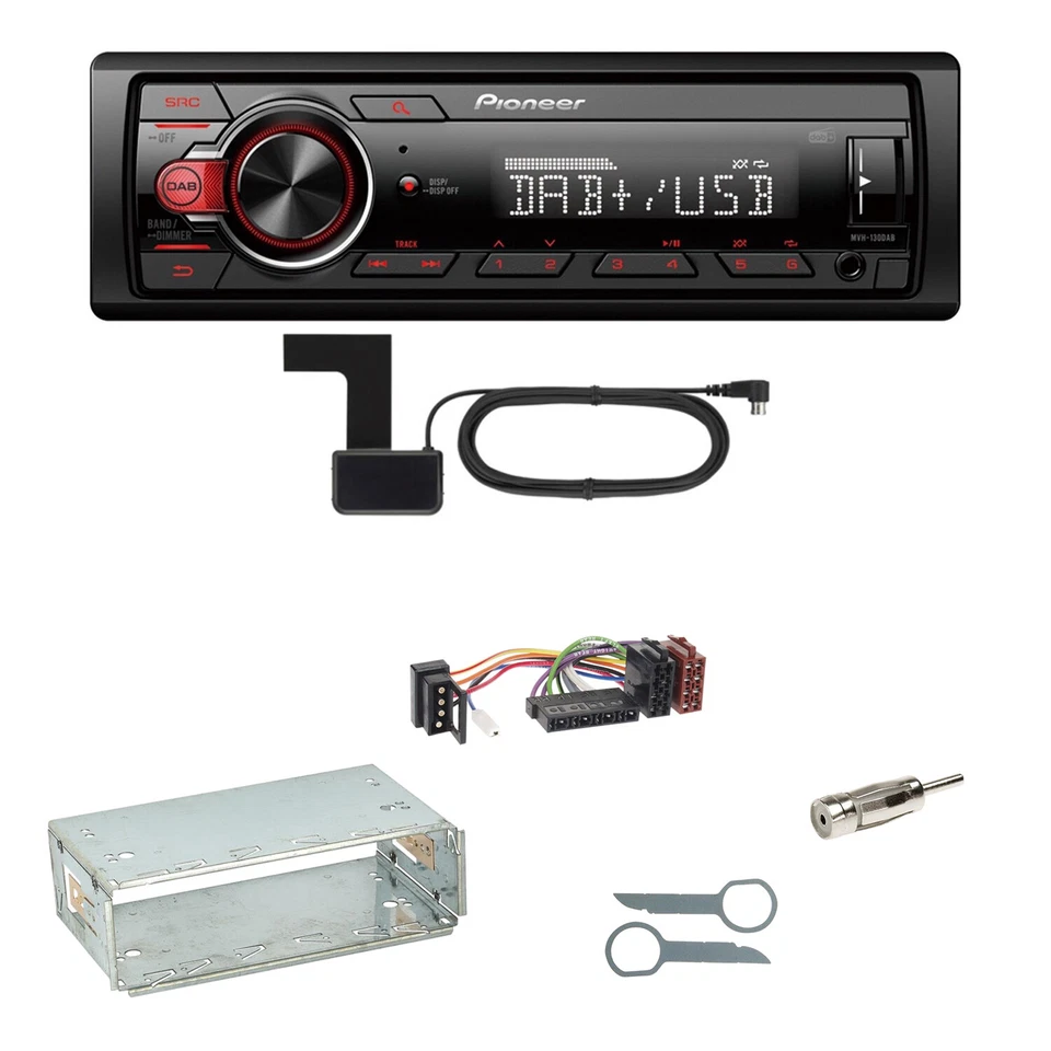 Pioneer MVH-130DAB Digitalradio USB Einbauset für Mercedes E-Klasse W124 - Bild 1 von 1