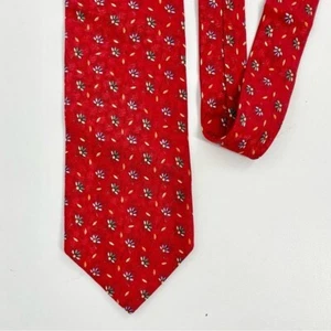 Vintage Ermenegildo Zegna Luxus Boho schicke Blumen rot blau Power Seide Krawatte - Bild 1 von 9