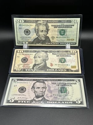 2017 $20-10-5-) Star note for your Collection Very nice bills. - Image 1 of 2